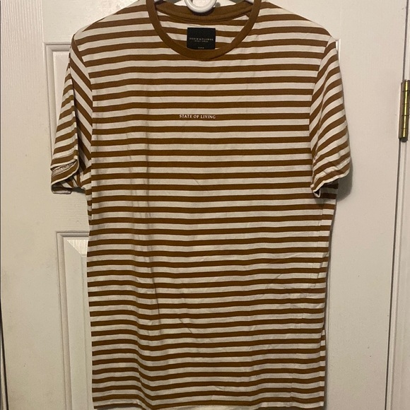 Brown Striped Men's Shirt - Picture 1 of 2